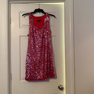 Pink sequin cocktail dress